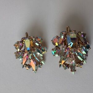 Vintage Rhinestones Clip on Earrings